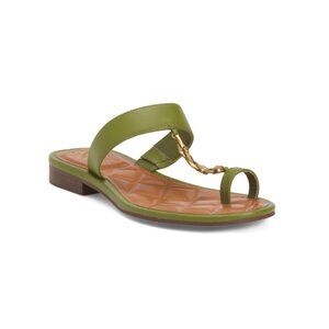 VINCE CAMUTO Green Leather Lexie Flat Sandals